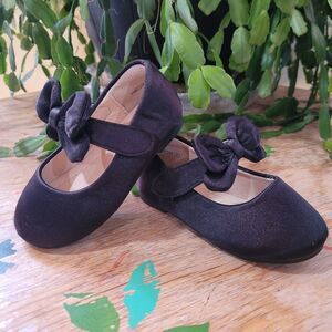Pandaninjia Size 5 Black Dress Shoes with Bow